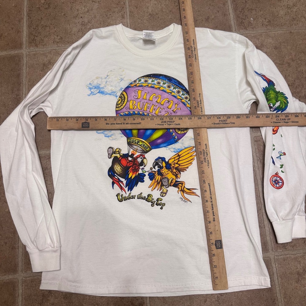 Gildan Jimmy Buffett Tour 2010 Shirt Mens Large White Excellent Long Sleeve Tee - Picture 7 of 7
